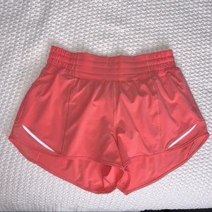 lululemon raspberry cream hotty hot high rise shorts
